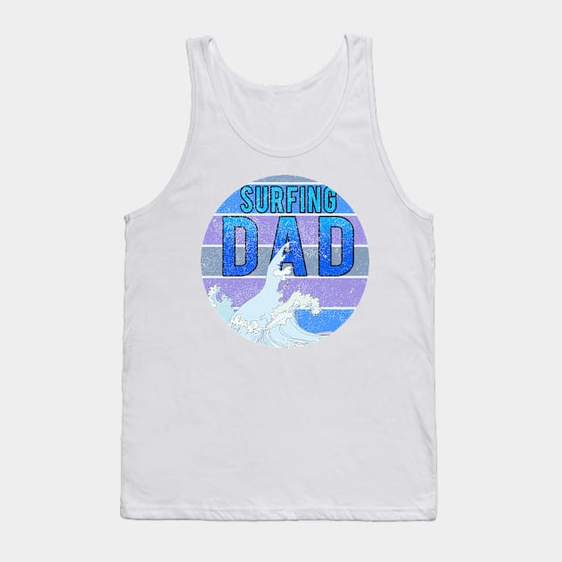 Surfing Dad // Wave blue sunset Tank Top by PGP